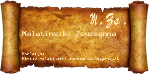 Malatinszki Zsuzsanna névjegykártya